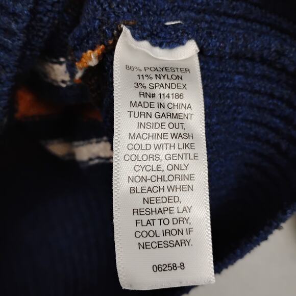 St. John's Bay Mock Neck Sweater Top Size XS Blue and Brown Stripes - Picture 7 of 7